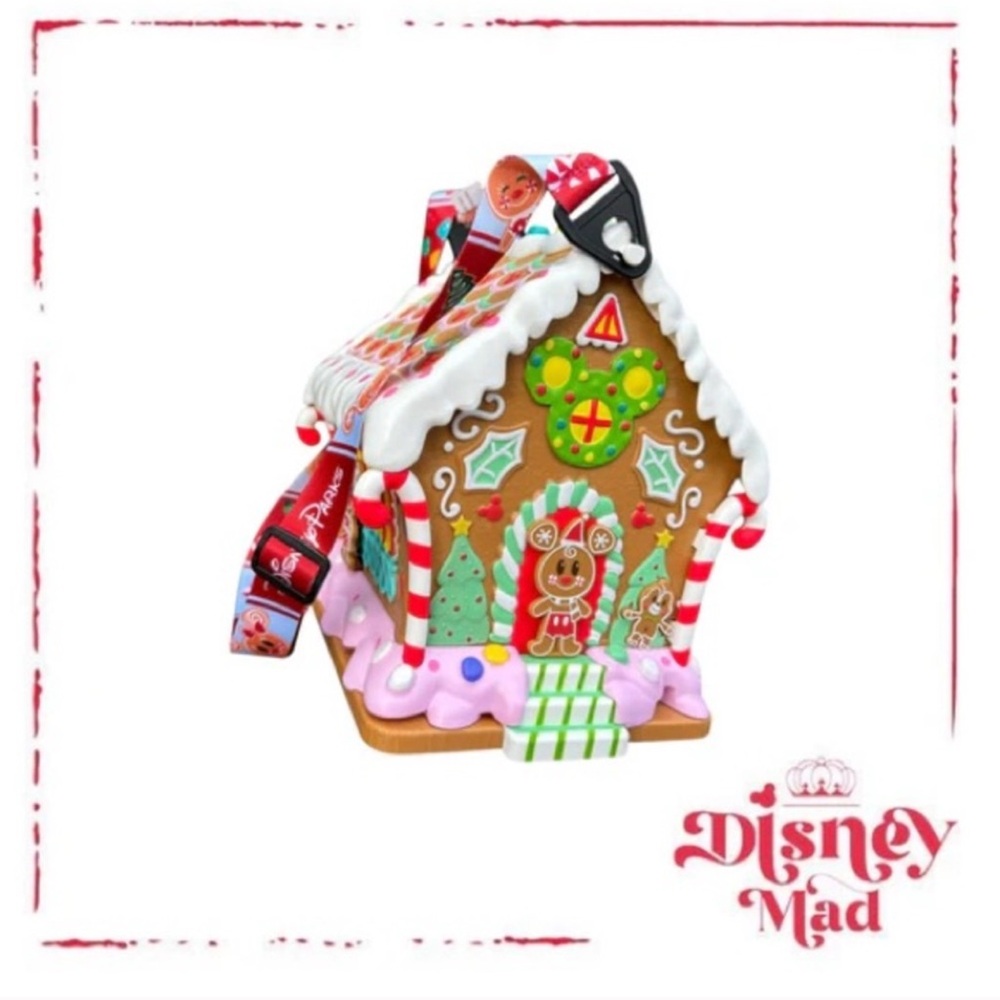 Disney Red and Green Holiday Decor Gingerbread House